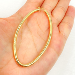 Load image into Gallery viewer, GER152. 14K Solid Gold Hollow Oval Hoop
