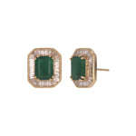 Load image into Gallery viewer, CE97217EM8X6. 14K Solid Gold Diamond and Emerald Stud Earring