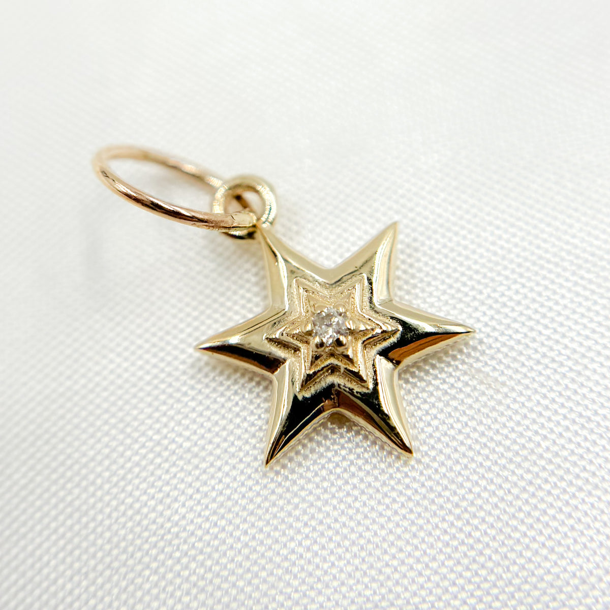 Gold Star Charm with Gemstone