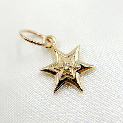 Gold Star Charm with Gemstone