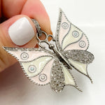 Load image into Gallery viewer, DP386A. Diamond Sterling Silver Butterfly Enamel Pendant
