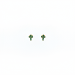 Load image into Gallery viewer, ER427136. 14k Solid Gold Diamond and Gemstone Cross Stud Earrings