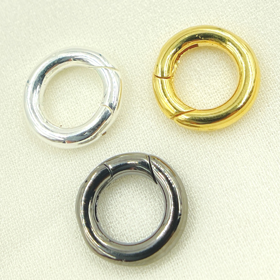 Gold Plated 925 Sterling Silver Round Clasp 13mm. CHM05613