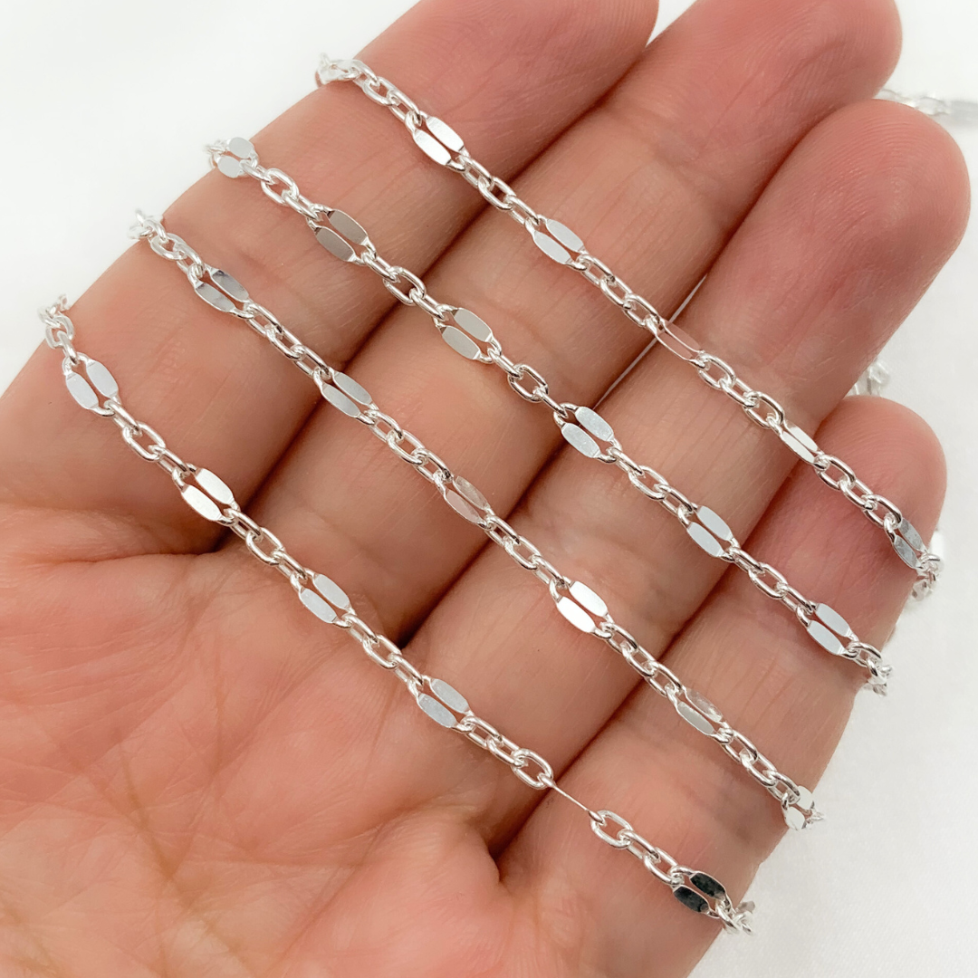 Z105SS.  Sterling Silver Flat Marina Link Chain