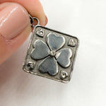 Load image into Gallery viewer, DP781. Diamond Sterling Silver Square Flower Pendant
