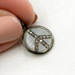 Load image into Gallery viewer, DC029A. Diamond Sterling Silver Round Peace Enamel Charm
