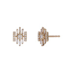 Load image into Gallery viewer, EFI54503. 14K Solid Gold Diamond Baguette Fancy Stud Earrings