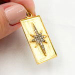 Load image into Gallery viewer, DP546. Diamond Sterling Silver Rectangle Star Pendant
