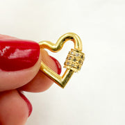 Diamond Sterling Silver Heart Carabiner Clasp