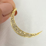 Load image into Gallery viewer, DP1004. Diamond Sterling Silver Moon Pendant
