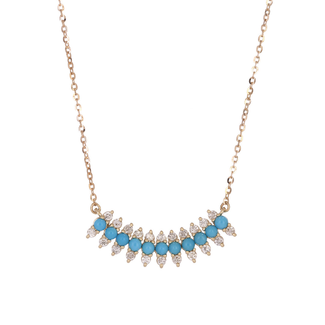 14K Solid Gold Diamond and Gemstone Necklace
