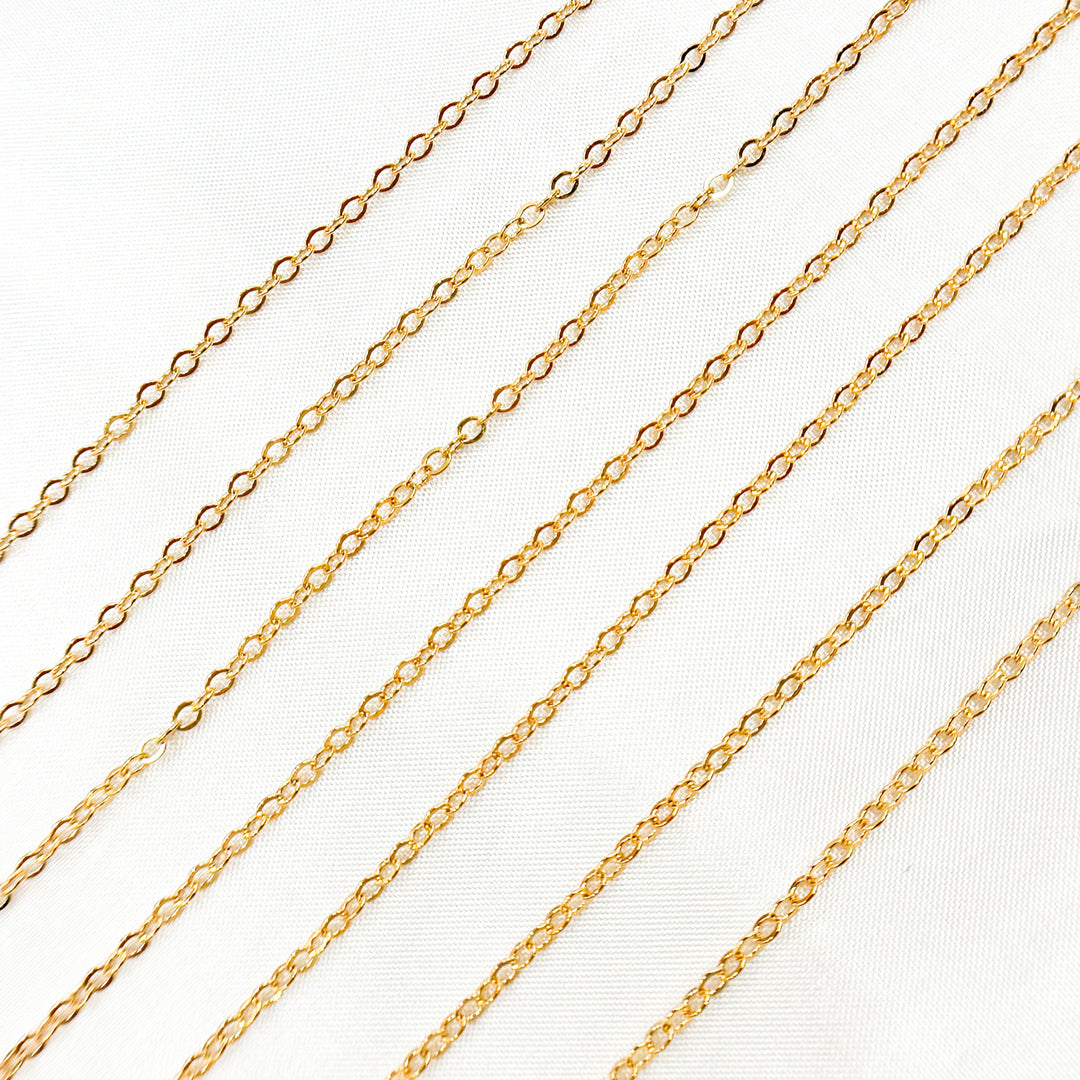 1617FGF. 14K Gold Filled Flat Round 2mm Link Chain