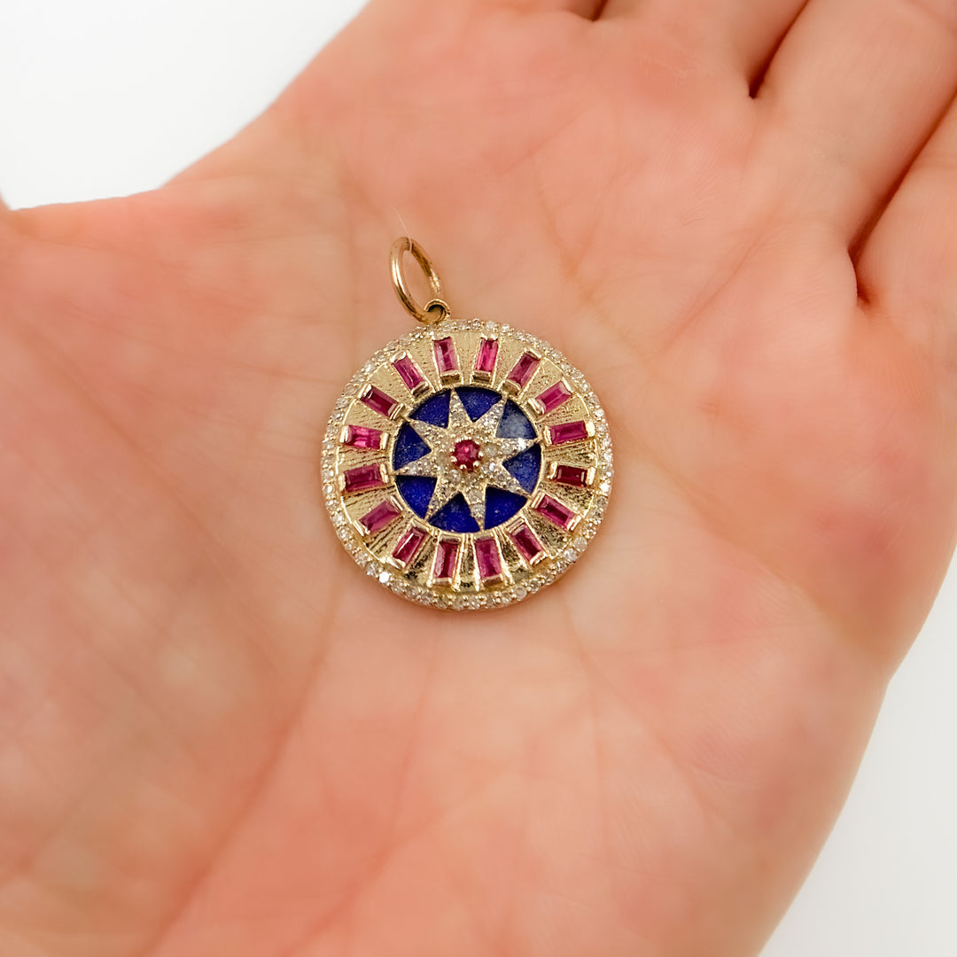 Buy Now 14K Gold Star Round Pendant