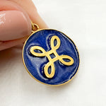 Load image into Gallery viewer, DP563A. Sterling Silver Round Enamel Pendant
