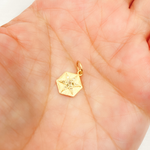 Load image into Gallery viewer, 14K Solid Gold Diamond Hexagon Charm with Star in the Center. GDP426
