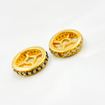DC806. Diamond & Sterling Silver Spacer Bead