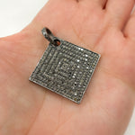 Load image into Gallery viewer, DP232. Diamond &amp; Sterling Silver Square Shape Pendant
