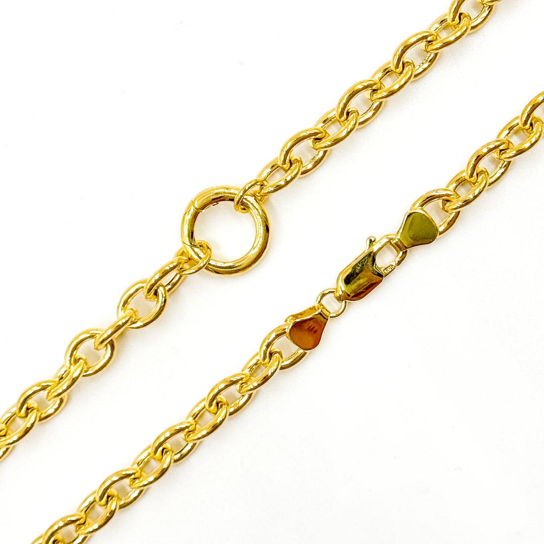 150HVI2644169. 14K Solid Gold Cable Hollow Link Chain