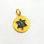 Load image into Gallery viewer, DC432. Diamond Sterling Silver Round Star Charm
