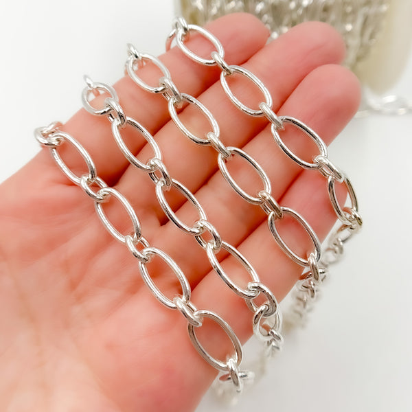 Sterling Silver Smooth Oval Link Chain