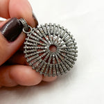 Load image into Gallery viewer, DP1014. Diamond Sterling Silver Fancy Sun Pendant

