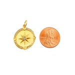 Load image into Gallery viewer, 14K Solid Gold Circle Pendant with Diamonds. GDP218
