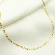 14K Solid Gold Flat Curb Chains