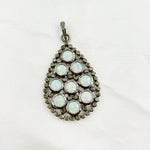 Load image into Gallery viewer, DSP03. Diamond Sterling Silver Tear Drop Shape Pendant with Gemstone
