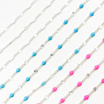 Load image into Gallery viewer, V269ENSS. Sterling Silver Enamel Marina Link Chains
