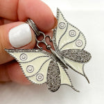 Load image into Gallery viewer, DP386A. Diamond Sterling Silver Butterfly Enamel Pendant
