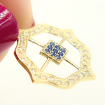 Load image into Gallery viewer, 14K Solid Gold Diamond Charm. Available in (Ruby &amp; Blue Sapphire). GDP273
