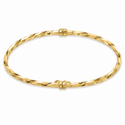 Bangle6. 14K Gold Twisted Hollow Bangle Bracelet