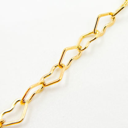 Gold Filled Flat Heart Link Chain