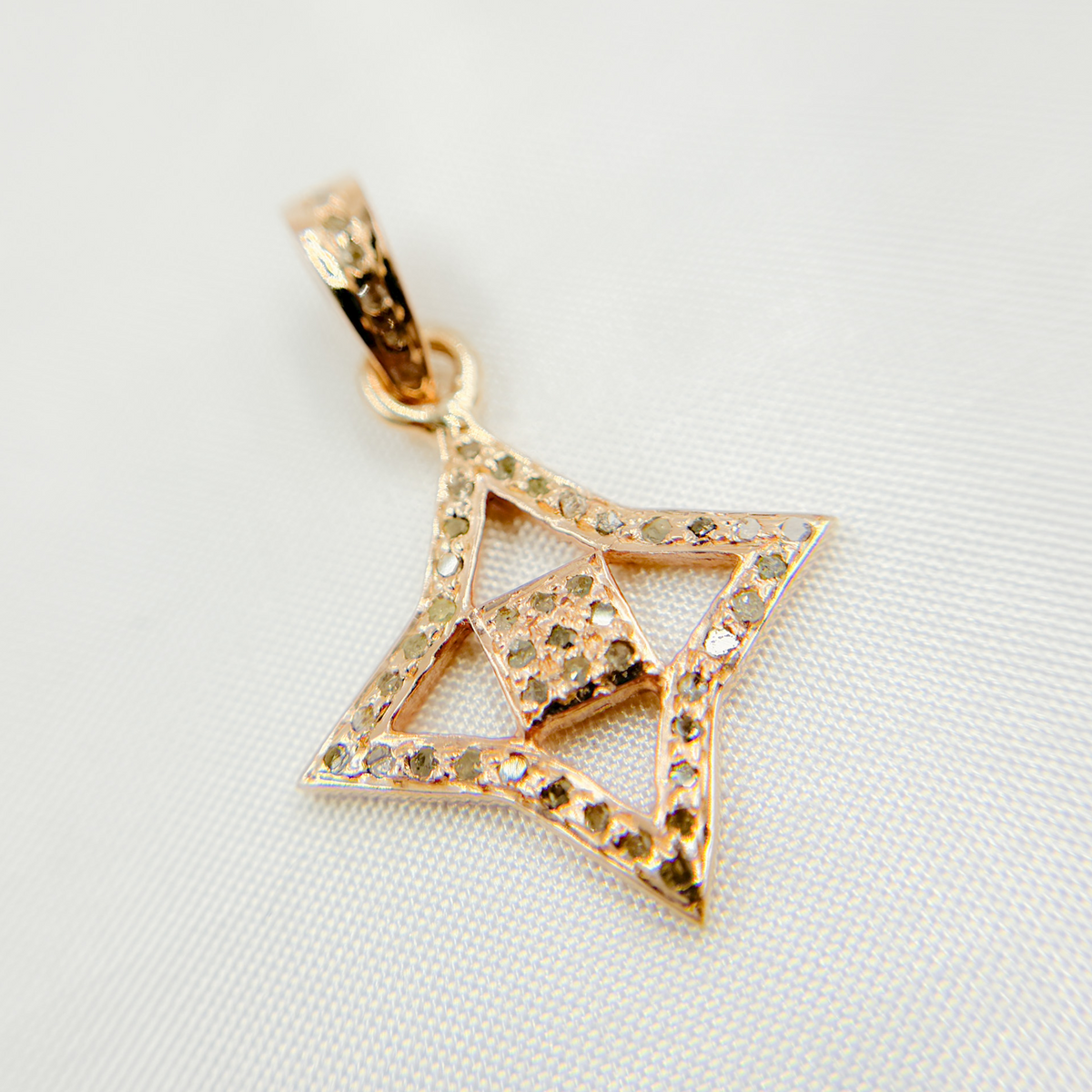 DP229. Diamond Sterling Silver Fancy Shape Pendant