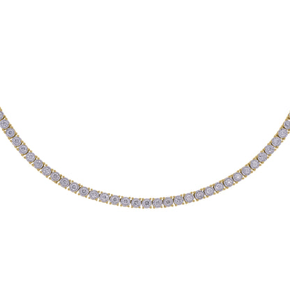 NFR71363. 14K Solid Gold Diamond Tennis Necklace