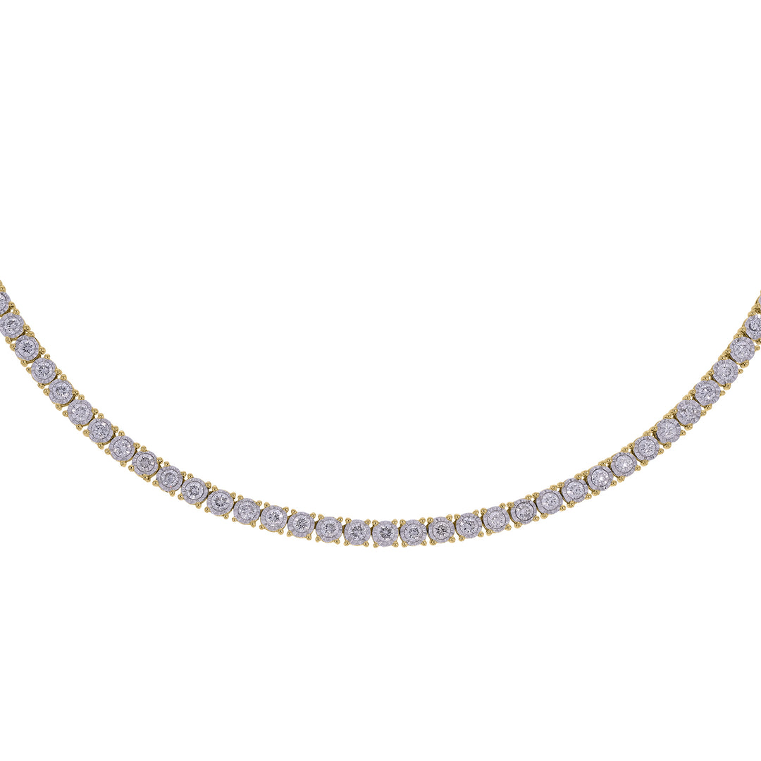 NFR71363. 14K Solid Gold Diamond Tennis Necklace