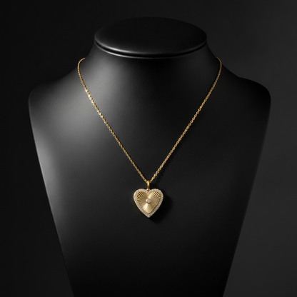PHD38854. 14K Solid Gold Diamond Heart Shape Necklace