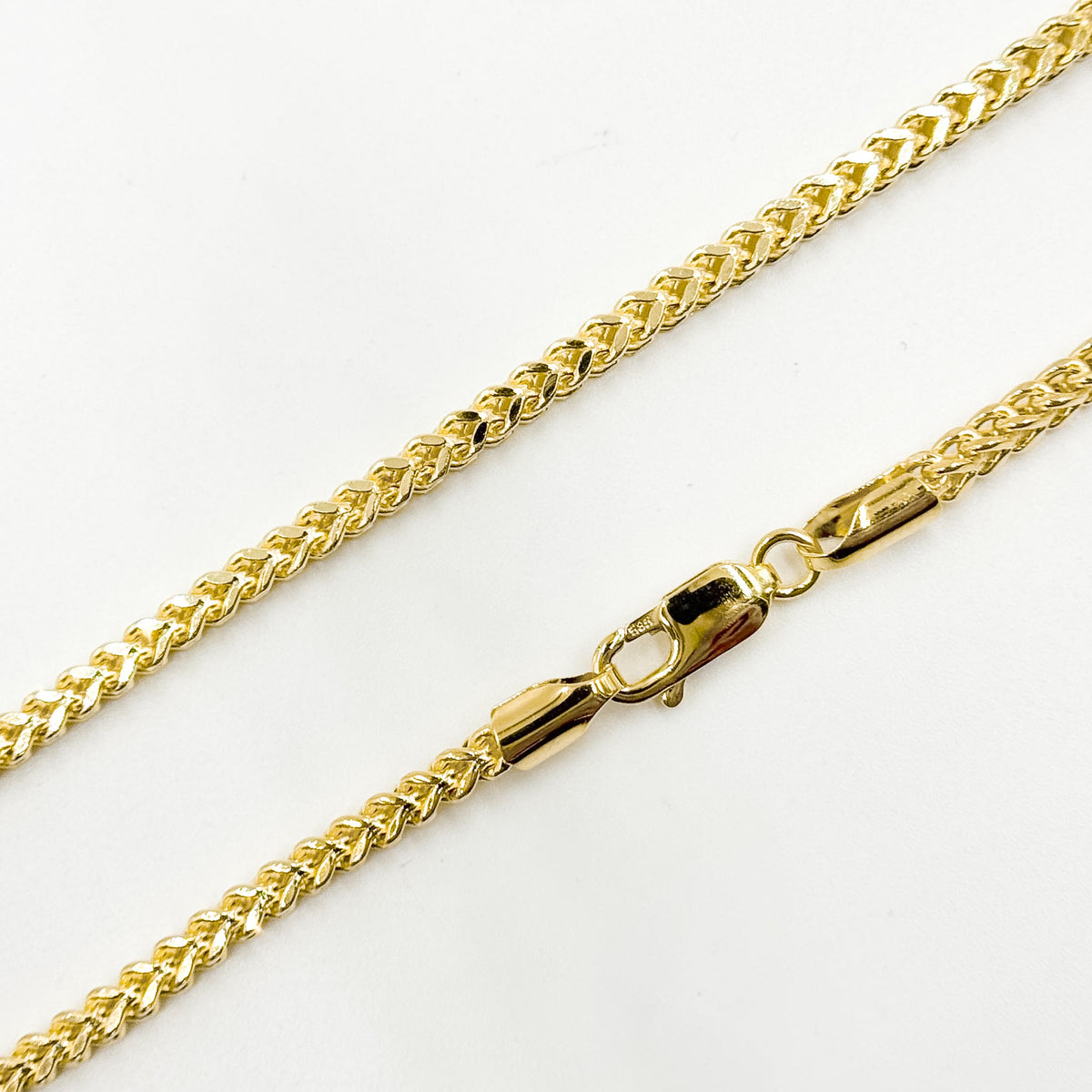 080HVI2004000. 14K Solid Yellow Gold Franco Hollow Chain Necklace