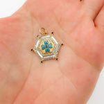 Load image into Gallery viewer, 14K Solid Gold Hexagon Clover Pendants