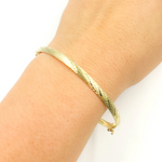Load image into Gallery viewer, 14K Solid Gold Matte Textured Bangle. Bangle18
