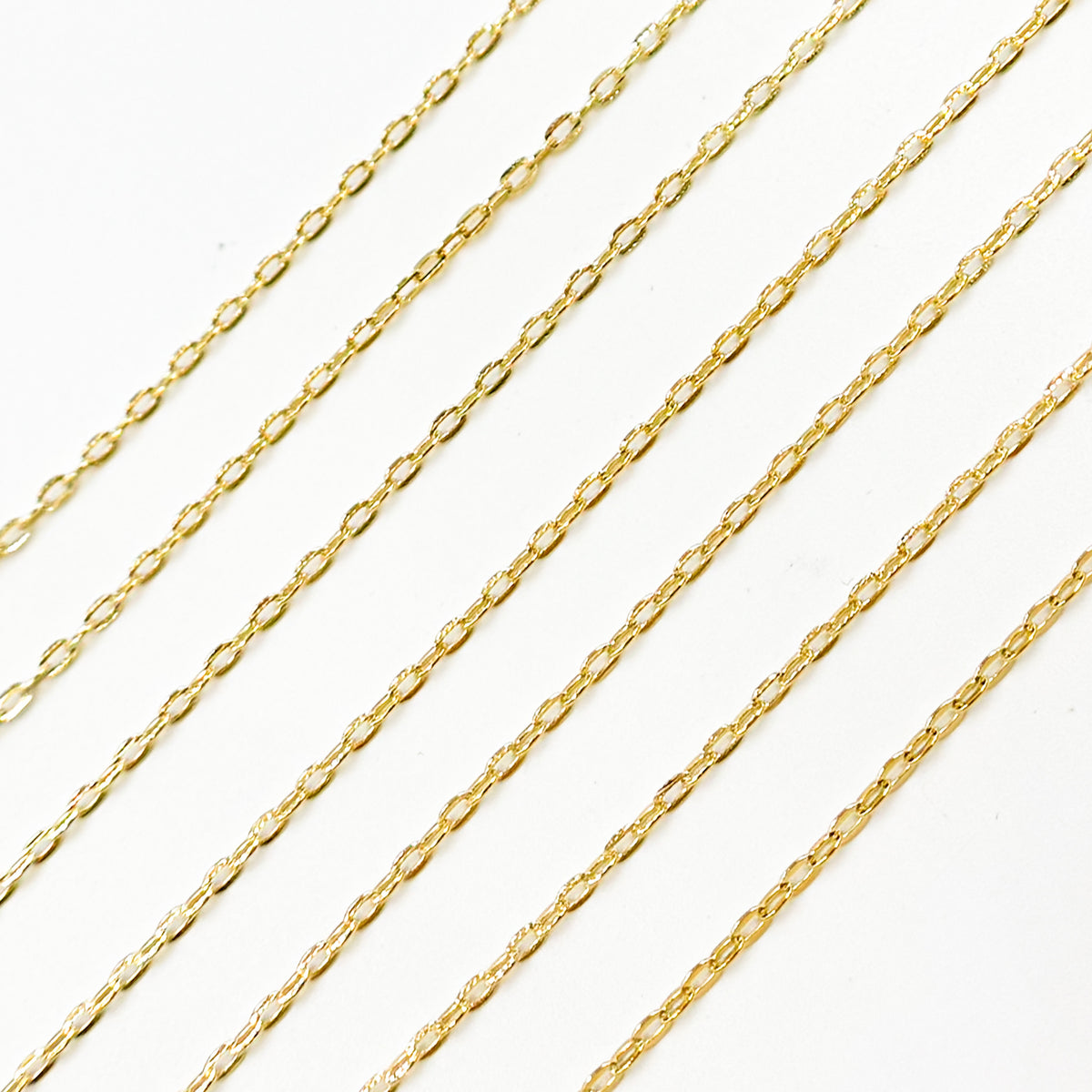 Shop Now 14K Solid Gold Flat Oval Link Chain