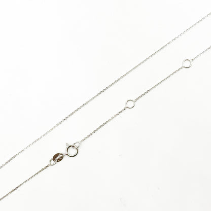 025R01T5J080WG18K. 18K White Solid Gold Cable Chain