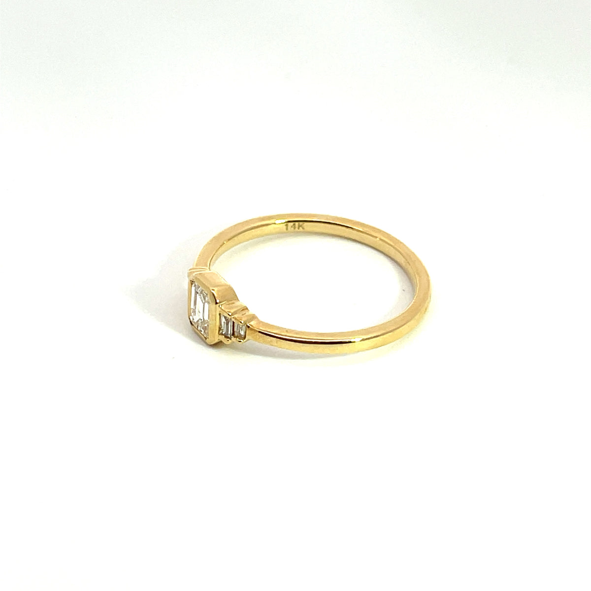 14k Solid Gold Rectangle Ring.