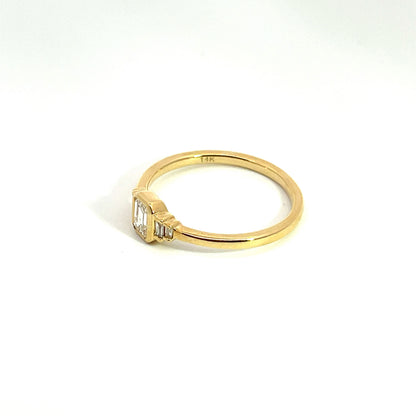 14k Solid Gold Rectangle Ring.