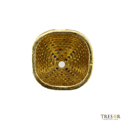 DC751. Diamond & Sterling Silver Bead Cap.