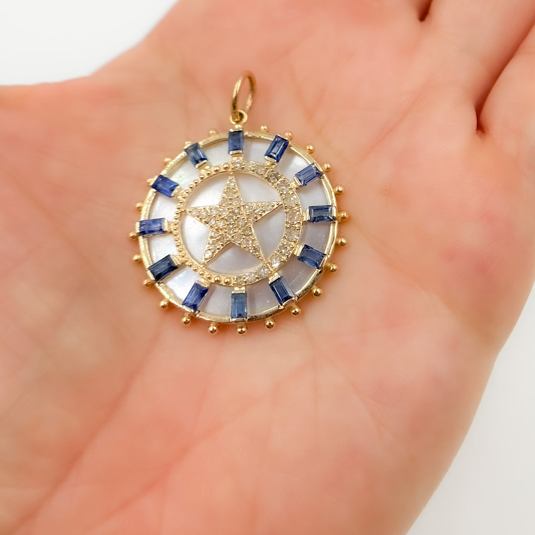 Buy Now Solid Gold Star Round Pendant
