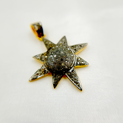 DP367. Diamond Sterling Silver Sun Pendant