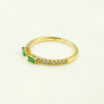 Load image into Gallery viewer, 14K Solid Gold Diamond &amp; Emerald Ring. RFC17394EM
