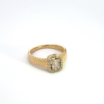 14k Solid Gold Diamond Statement Ring.
