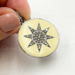 Load image into Gallery viewer, DP518A. Diamond Sterling Silver Star Round Enamel Pendant
